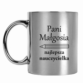 Kubek srebrny z nadrukiem DLA NAJLEPSZEJ NAUCZYCIELKI