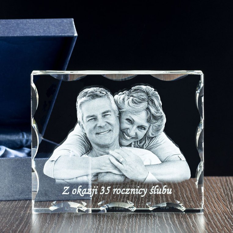 Fotokryształ na prezent z okazji ROCZNICY ŚLUBU z TWOJĄ DEDYKACJĄ