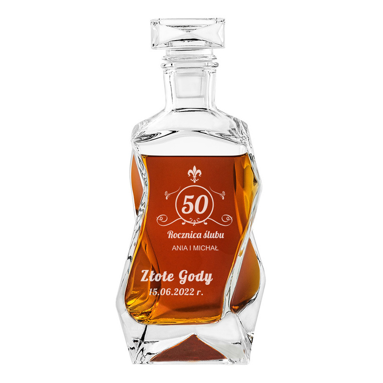 Karafka łamana Z OKAZJI ZŁOTYCH GODÓW prezent personalizowany grawerem