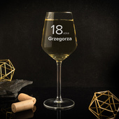 Kieliszek do wina białego na PREZENT na 18-stkę dla NIEGO