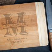 Deska do krojenia z grawerem MONOGRAM prezent NA ROCZNICĘ