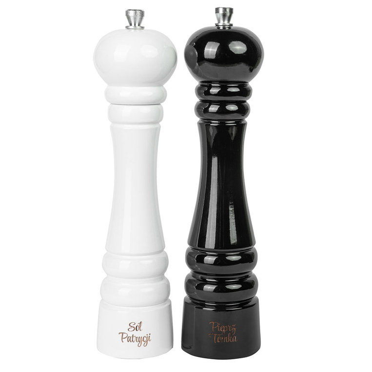 PREZENT NA ROCZNICĘ ŚLUBU - grawerowany zestaw - młynek do soli i pieprzu