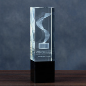 Nagroda za OSIĄGNIĘCIA BIZNESOWE - schody 3D w szklanej statuetce