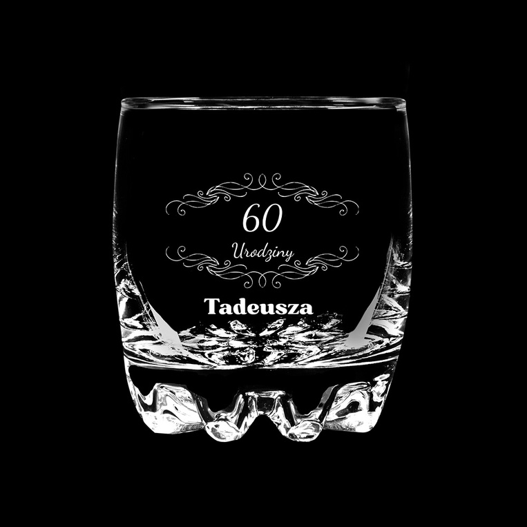 Szklanka do whisky z grawerem na 60 URODZINY