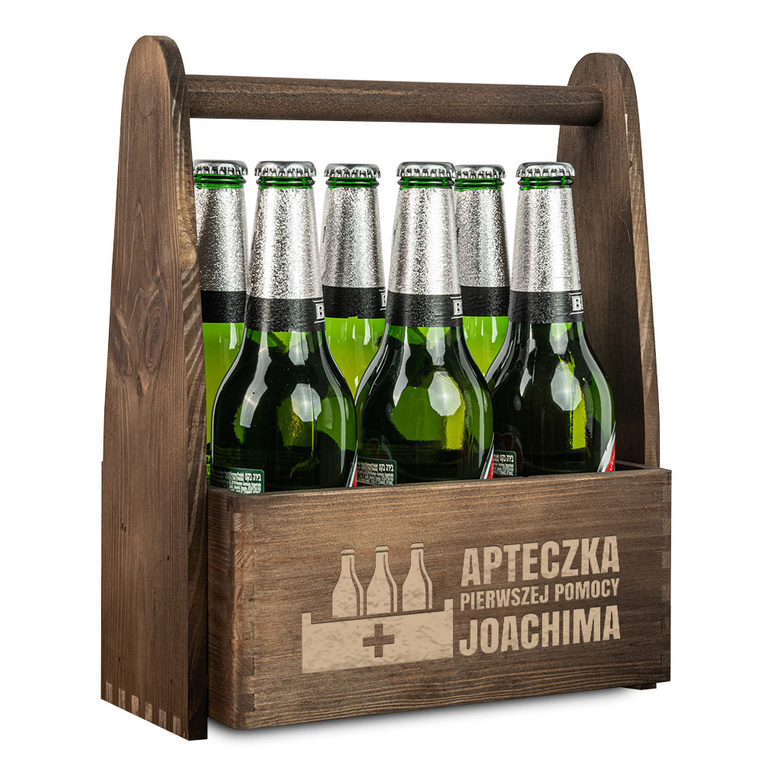 Nosidło na piwo z grawerem APTECZKA PIERWSZEJ POMOCY + IMIĘ