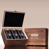 Zestaw 6 Szklanek Lodowych PREZENT Z OKAZJI URODZIN w drewnianym pudełku