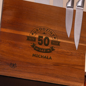 Prezent na 50 URODZINY dla niego – zestaw noży z grawerem