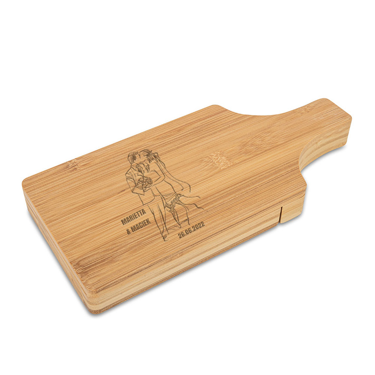 Personalizowana deska z zestawem noży do serów DLA PARY na rocznicę
