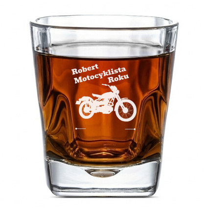 Szklanka do whisky z grawerem MOTOCYKLISTA ROKU + IMIĘ