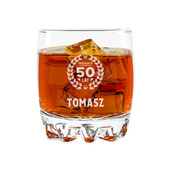 GRAWEROWANA szklanka do whisky na PREZENT z okazji 50 LAT