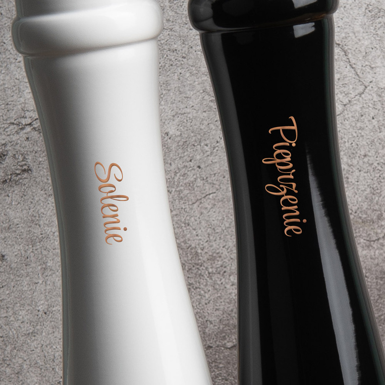 Zestaw Mega Dużych Młynków do Soli i Pieprzu z Grawerem 'Solenie' i 'Pieprzenie