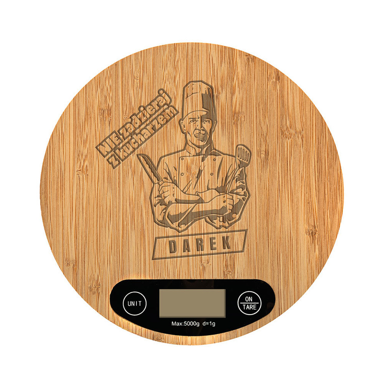 Waga kuchenna grawerowana DLA KUCHARZA na urodziny imieniny