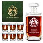 Karafka + 6 szklanek w skrzynce NA EMERYTURĘ - PREZENT DLA ŻANDARMERII WOJSKOWEJ