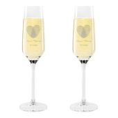 FINGERPRINT 2 kieliszki z grawerem na prezent na ROCZNICĘ ŚLUB