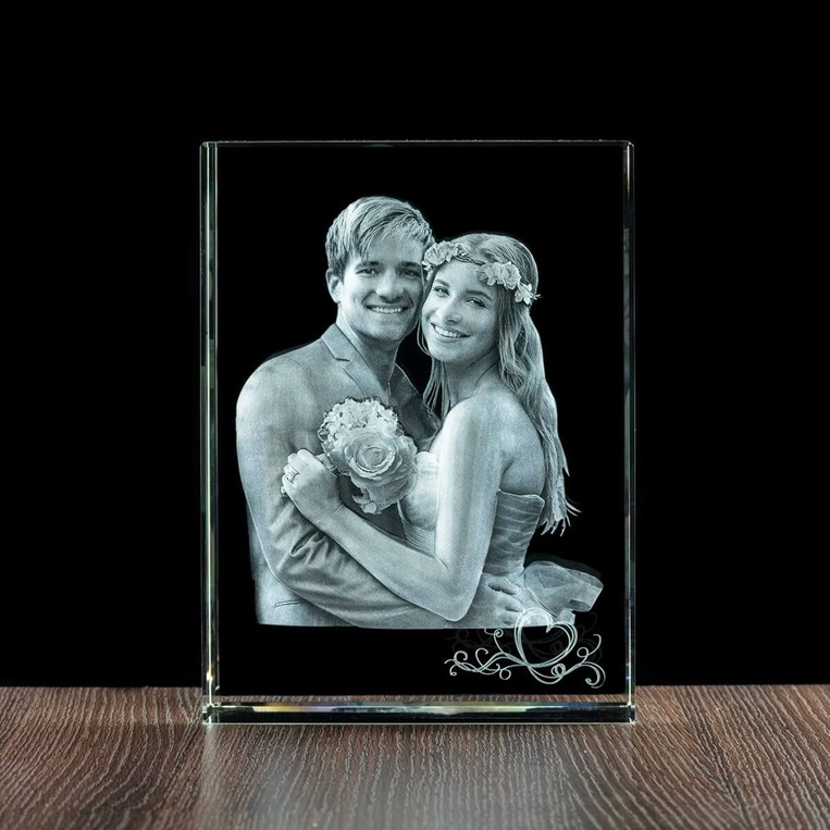Fotokryształ 3D olbrzymi - 200x270x100 mm - zdjęcie pary osób Ślub Rocznica