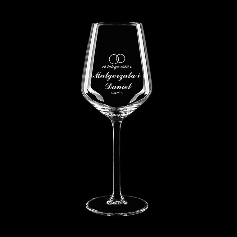 Kieliszek do wina białego dla MŁODEJ PARY
