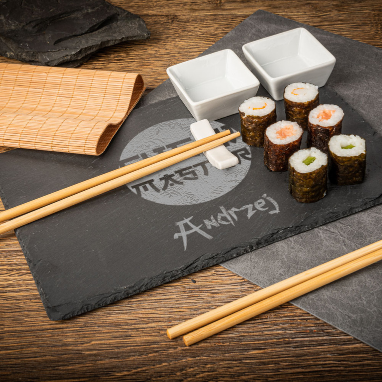 Zestaw do sushi z grawerem SUSHI MASTER + IMIĘ dla NIEGO
