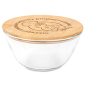 Szklana salaterka z bambusowym wieczkiem NA PREZENT DLA NIEJ twój grawer