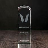 Nagroda za INNOWACJE - skrzydła 3D wygrawerowane w szkle