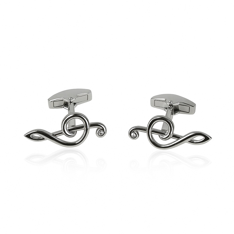 Spinki do mankietów KLUCZ WIOLINOWY – prezent DLA MUZYKA