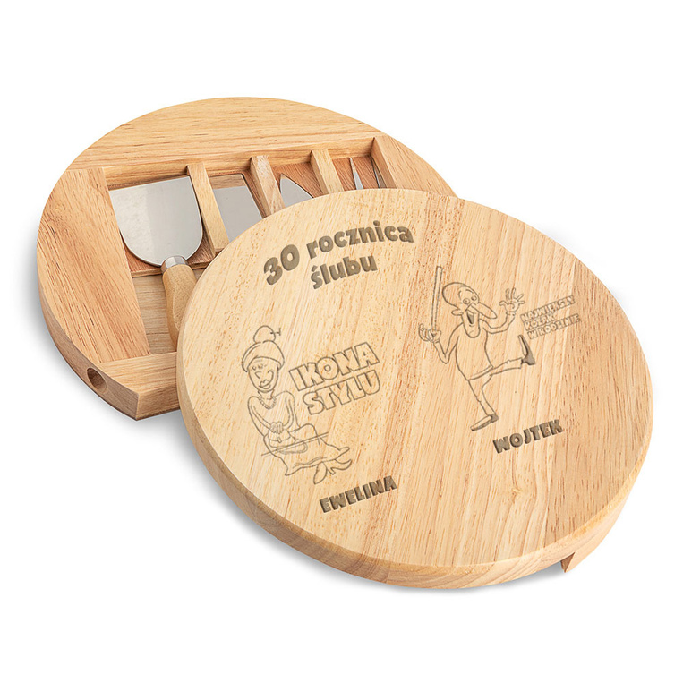 PERSONALIZOWANA Deska do serów z nożami prezent Z OKAZJI ROCZNICY