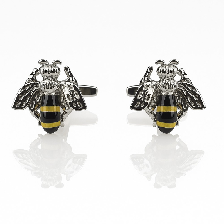 Spinki do mankietów PSZCZOŁA – prezent DLA PSZCZELARZA APIOLOGA