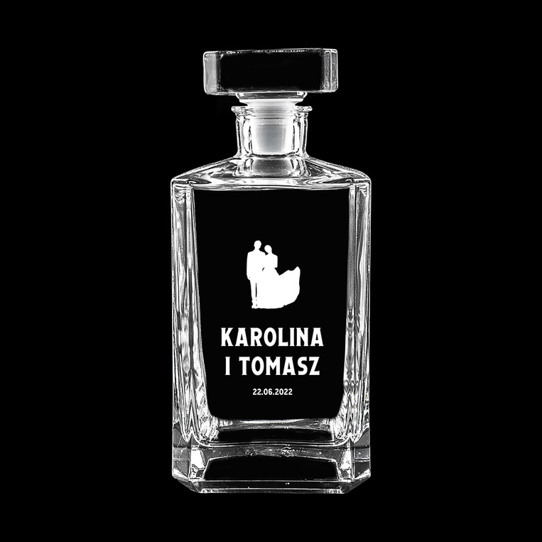 Karafka ślubna na PREZENT DLA PARY z grawerem