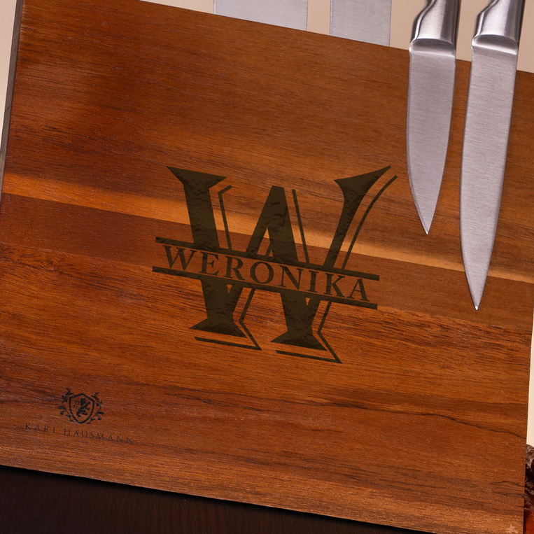 Zestaw noży z blokiem GRAWER IMIENIA – prezent z imieniem DLA NIEJ