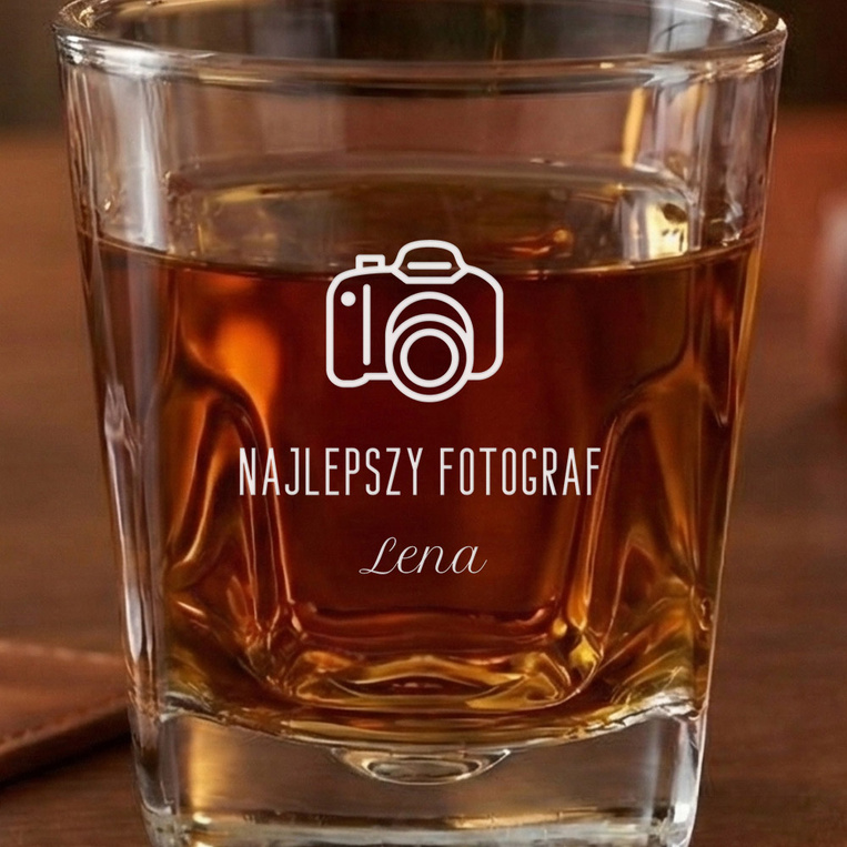 Szklanka do whisky z grawerem NAJLEPSZY FOTOGRAF na prezent na świecie