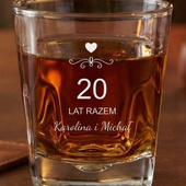 Szklanka do whisky z grawerem 20 LAT RAZEM + IMIONA