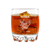 Szklanka do whisky z grawerem LOVE YOU + IMIĘ