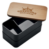 Czarny lunch box dla marynarza – personalizowany grawer imienia