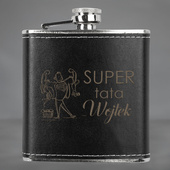 Piersiówka z grawerem SUPER TATA + IMIĘ