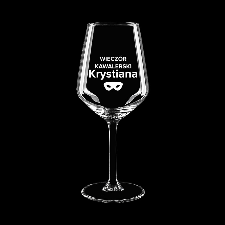 Kieliszek do wina czerwonego z grawerem DLA NIEGO NA WIECZÓR PANIEŃSKI
