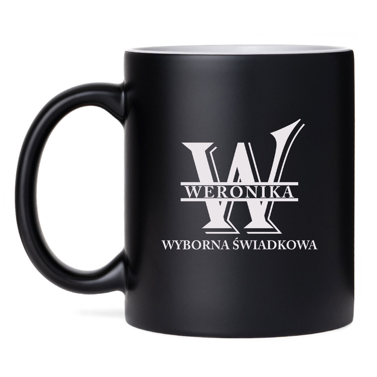 Czarny kubek z grawerem dla świadkowej „Wyborna Świadkowa”