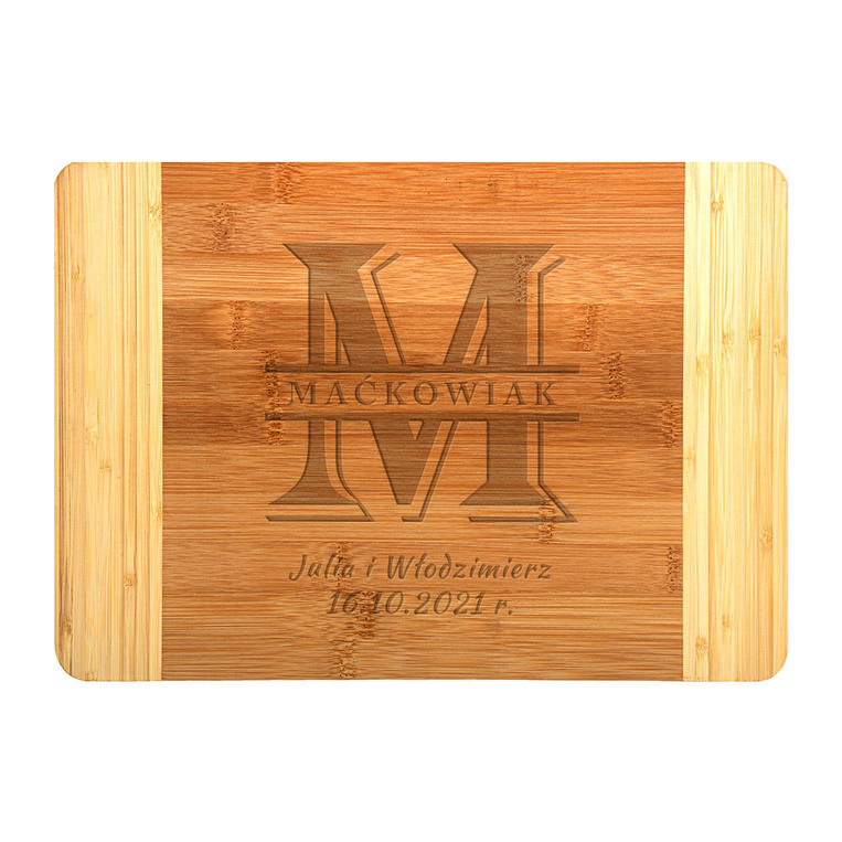Deska do krojenia z grawerem MONOGRAM prezent NA ROCZNICĘ