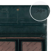 Zielony portfel damski Wittchen z grawerem - personalizowany prezent