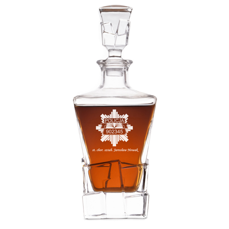 Karafka Lodowa z grawerem ODZNAKI POLICYJNEJ – prezent dla policjanta