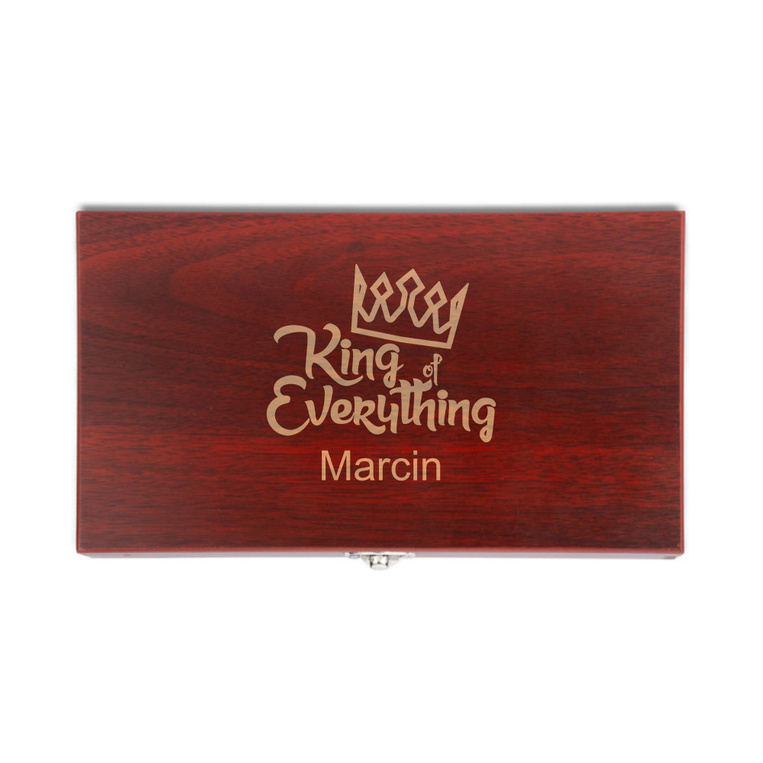 Zestaw do wina z TWOIM grawerem na prezent DLA NIEGO - KING OF EVERYTHING