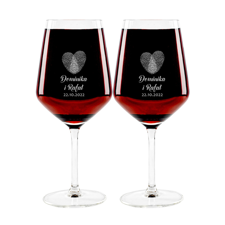 Zestaw 6 kieliszków do wina czerwonego z grawerem NA ŚLUB ROCZNICĘ