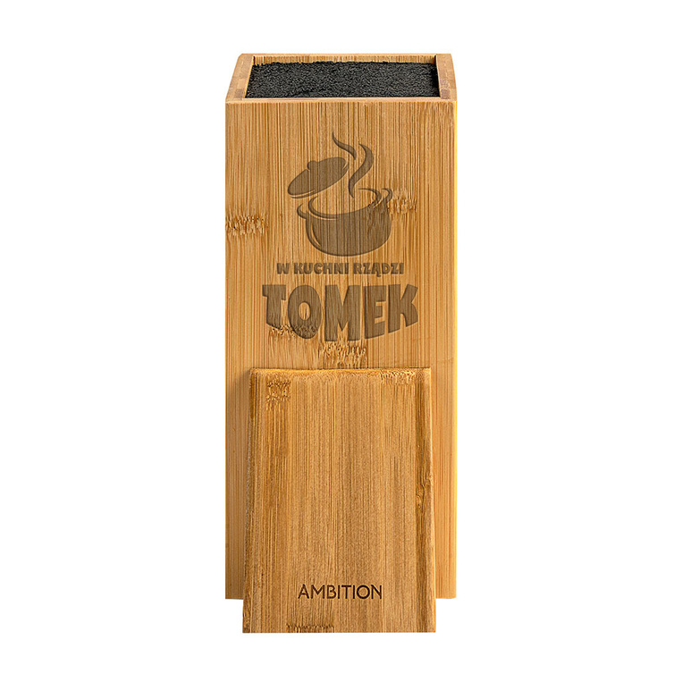 Stojak do noży z grawerem - prezent dla kucharza