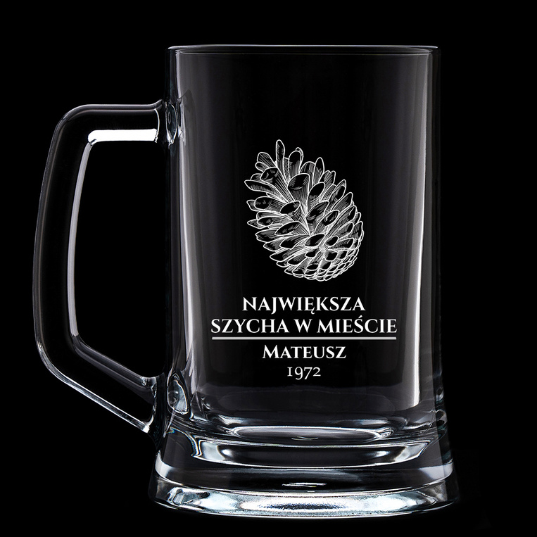 Kufel z żartobliwym grawerem – prezent z humorem NAJWIĘKSZA SZYCHA W MIEŚCIE