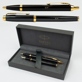 Zestaw Parkera - pióro i długopis IM z grawerem i eleganckie etui
