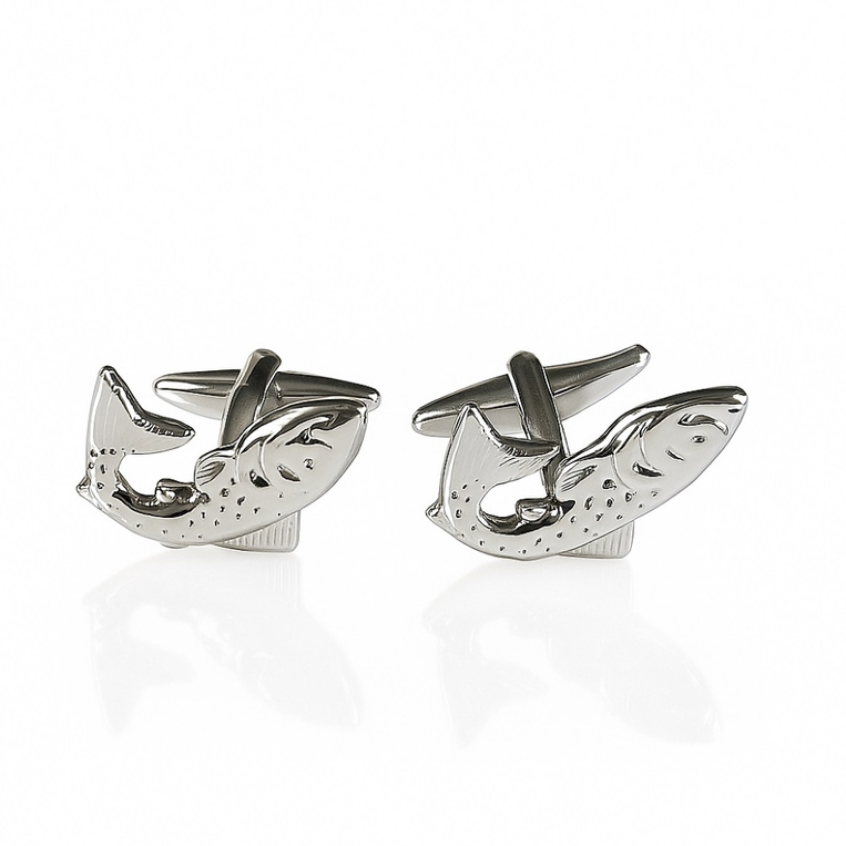 Tematyczne Spinki do mankietów RYBA – prezent DLA WĘDKARZA ICHTIOLOGA