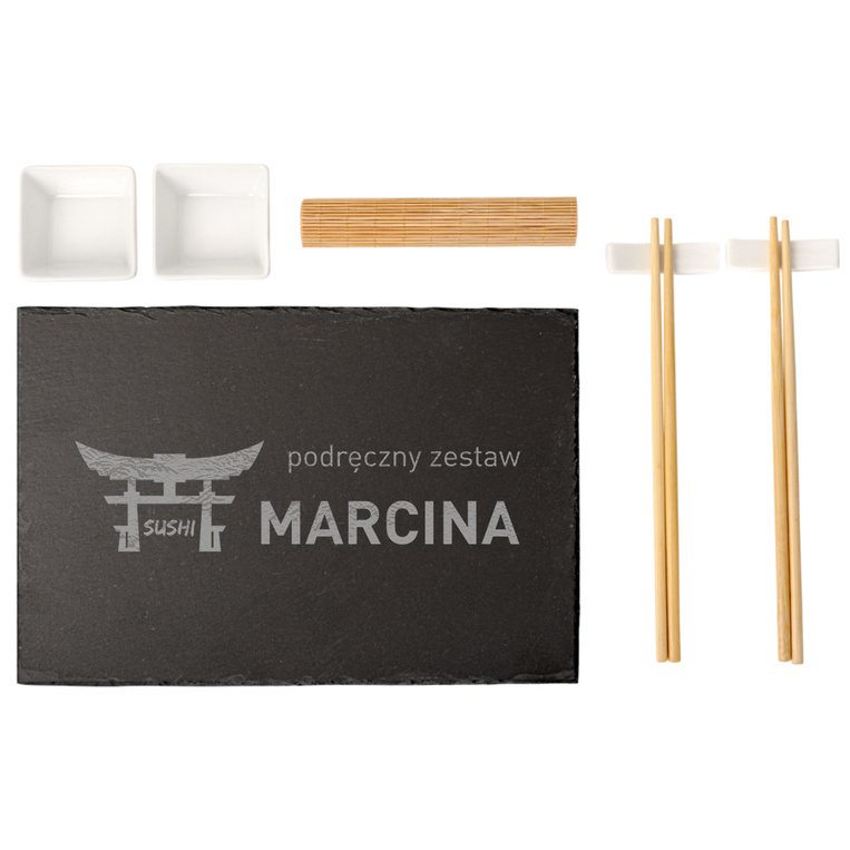Zestaw do sushi NA PREZENT z grawerem PODRĘCZNY ZESTAW + IMIĘ