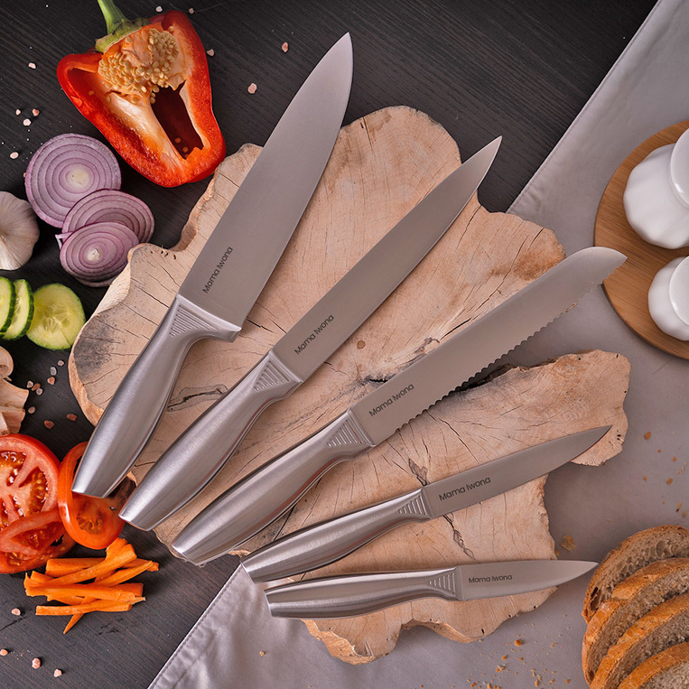 NOŻE KUCHENNE DLA MAMY - zestaw 5 noży personalizowanych grawerem