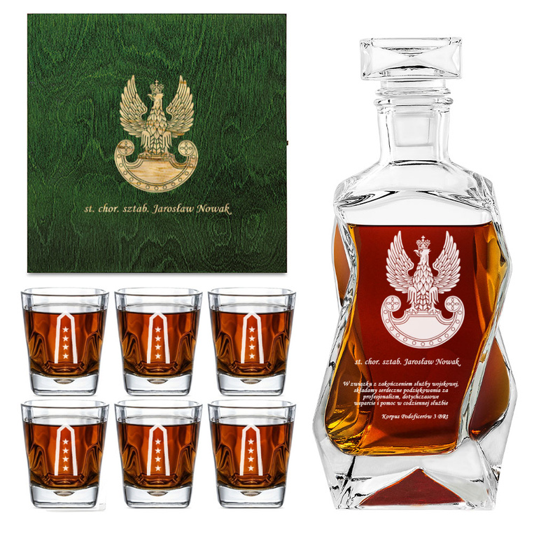 Grawerowany zestaw do whisky dla żołnierza odchodzącego na emeryturę