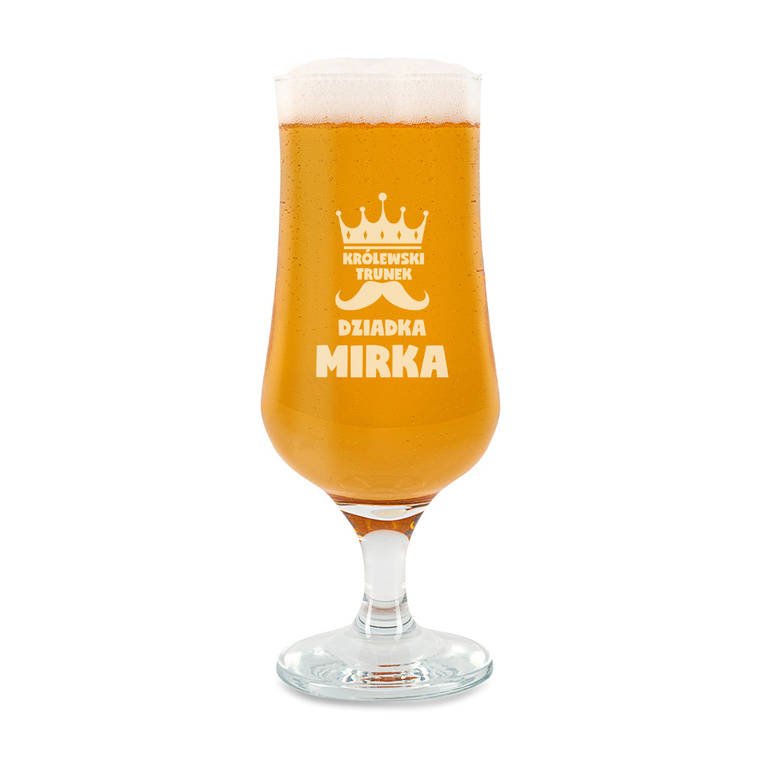 Szklanka do piwa z grawerem KRÓLEWSKI TRUNEK DZIADKA + IMĘ