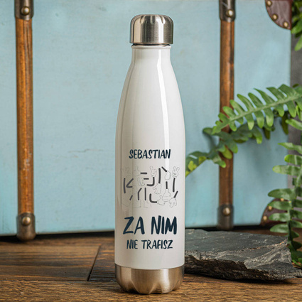 Butelka termiczna z TWOIM NADRUKIEM na prezent dla niego- za nim nie trafisz