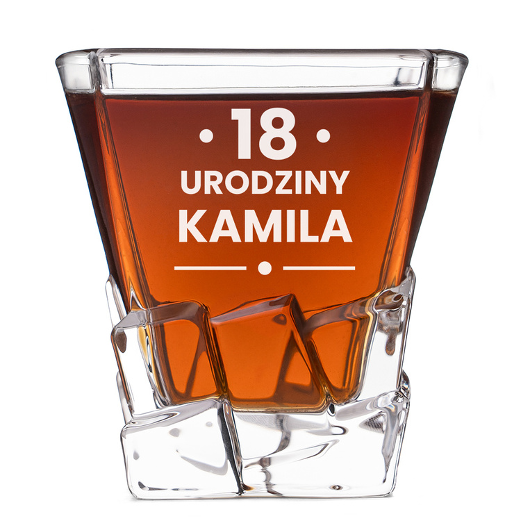 Szklanka Lodowa PREMIUM z grawerem na 18 URODZINY – personalizowany prezent